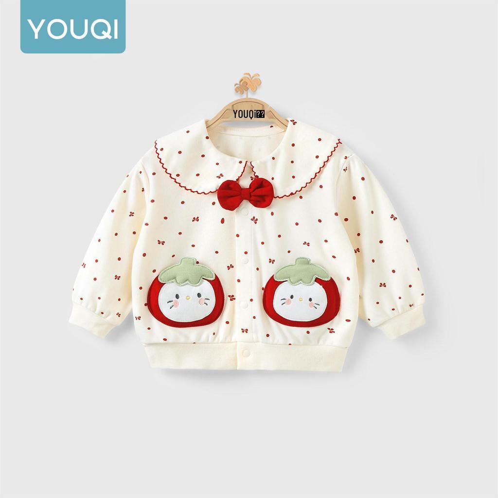 Youqi Girls' Long Sleeve Shirt 2026 - Stylish Baby Top for Spring & Autumn