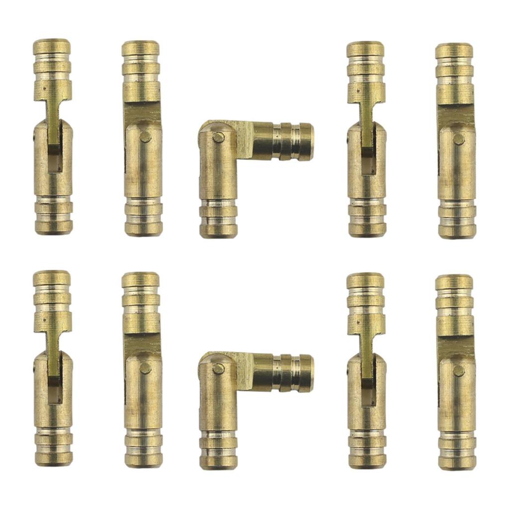 10 Pieces Invisible Brass Barrel Hinges Compact Versatile Brass Furniture Hinges for Jewelry Boxes Music Boxes Gift Box Hardware