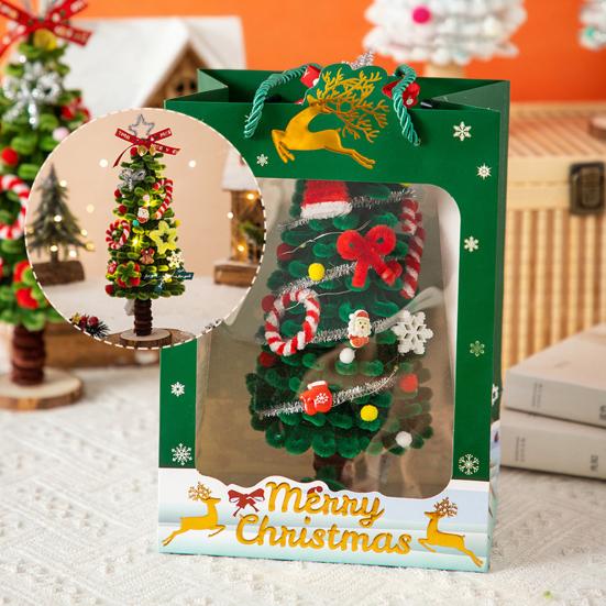 DIY Christmas Tree Kit with Light String Festive Desktop Decoration Warm Christmas Atmosphere Light New Year Gift Christmas Decor