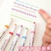 6pcs Flower Line Shape Highlighter Pen Roller Tip Curve Liner Marker Kawaii Stationery for School Office Supplies Gifts