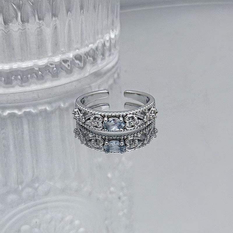 Full Of Diamonds, Zircon, Small And Exquisite Open Ring, Niche Design, Index Finger Ring, Simple Light Luxury, High-End Simple Accessories