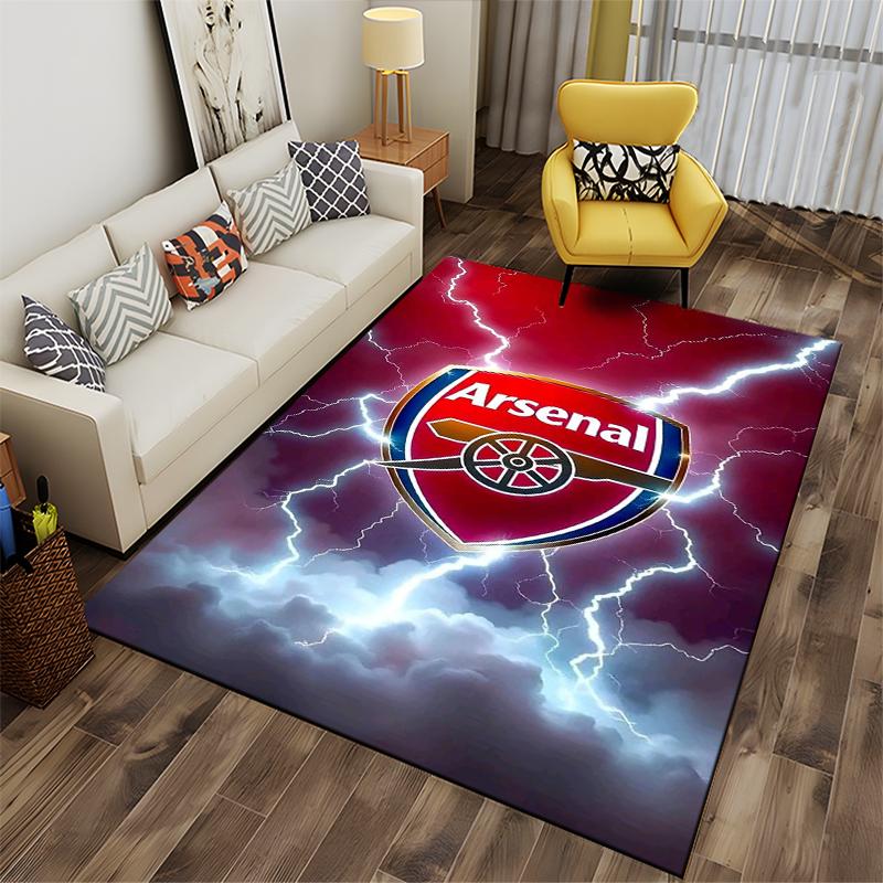 "Tappeto con Logo Arsenal con Design a Fulmine per Decorazione Soggiorno" Adatto per l'uso come antiscivolo per divani del soggiorno e della camera da letto