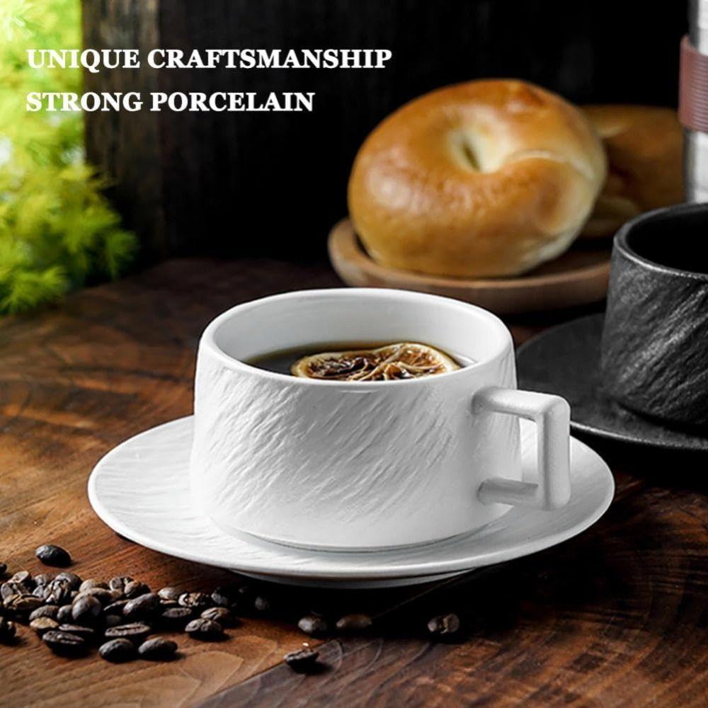 Heat-resistant Rock Sand Ceramic Coffee Cup Comfortable Handle Ceramics The Dish Suite Family