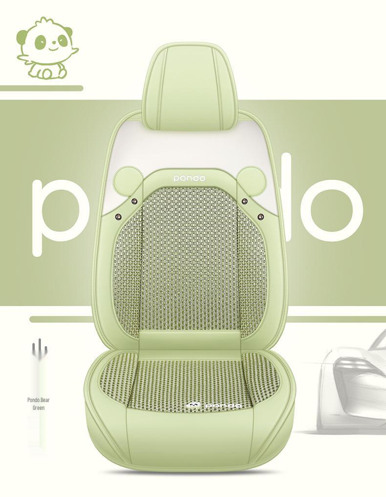 2022 New Cartoon Leather Ice Silk Car Seat Cushion Set, Four Seasons