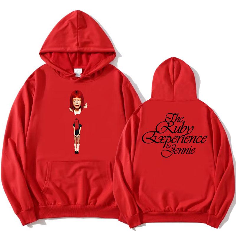 The 1st Studio Album Ruby Hoodie The Ruby Experience Jennie Sweatshirt Long Sleeve Korean Singer Printing Pullovers Women Hoody