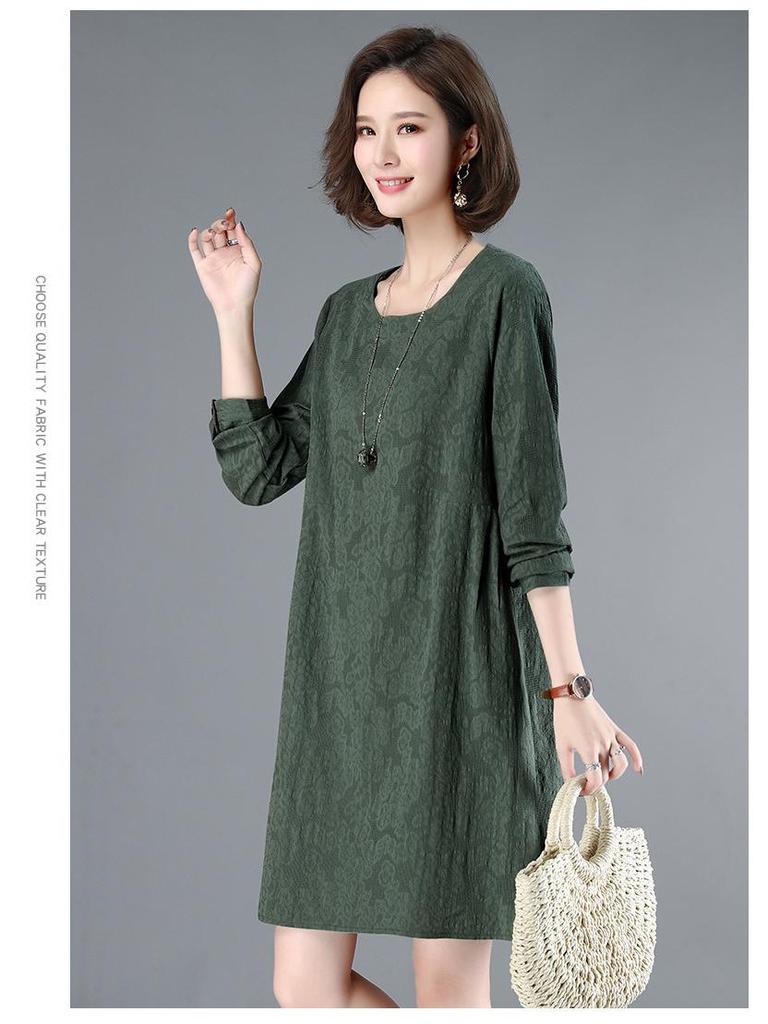 Petite Women's 2024 Spring/Autumn Korean Loose Cotton Linen Casual Short Dress