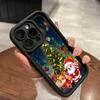 Ae121 Merry Christmas Santa design art Phone Cases for iPhone 16 14 13 11 Pro Max 15 7 8 6 Plus 12 mini XR XS Max SE Angel Eye Ladder Protective Cover