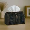 1pc Party Tissue Box,Ancient Egyptian Pharaoh,Multifunctional Tissue Holder,Golden Hieroglyph Black ,Outdoor Party Supplies, Everyday Desktop Tissue S