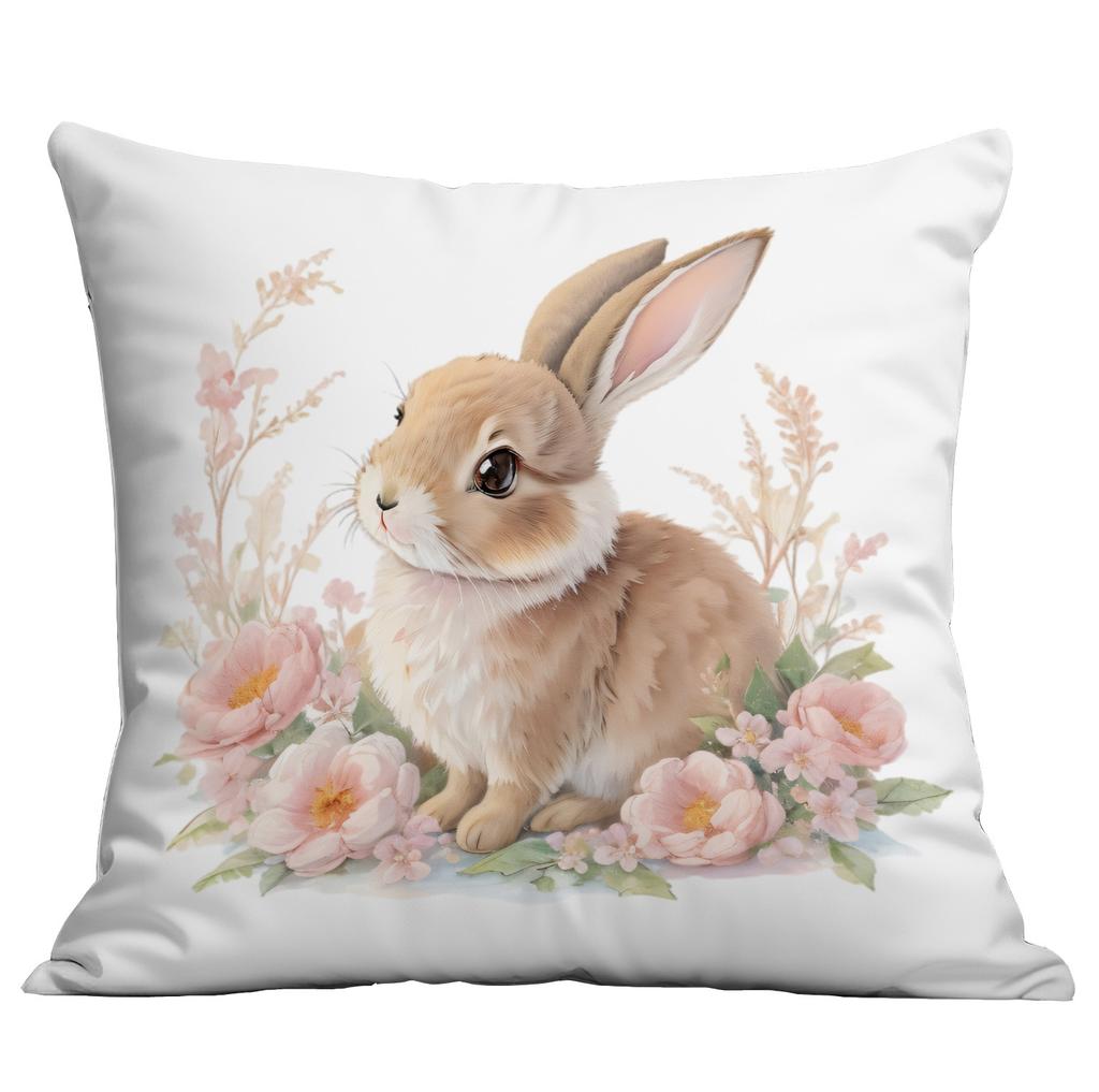 New Easter Pink Cute Rabbit Printed Pillow Cover Sofa Home Ornament Pillow Cover Premium Durable Quality Useful