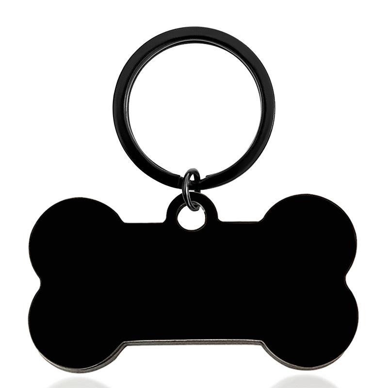 Stainless Steel Bone Pet Tag Keychain, Mirror Finish, Engravable with Text & Numbers.