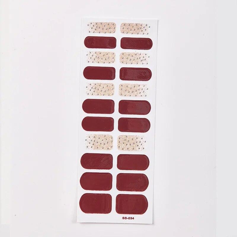 Baking Free Fashionable Blue Diamonds Nail Art Stickers Collection Manicure DIY Nail Polish Strips Wraps for Party Decor