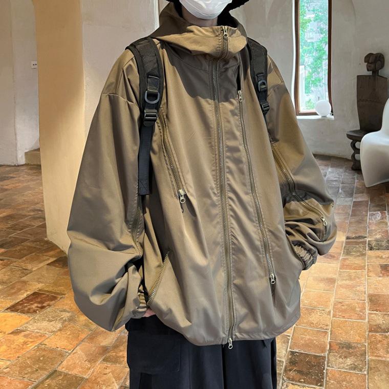 Unisex Outdoor Hooded Windbreaker Jacket for Spring and Autumn - Casual, Loose-Fit Sport Jacket for Men and Women