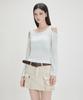 MIXXO Ribbon Off-Shoulder Long Sleeve Knit_Miwkag615T