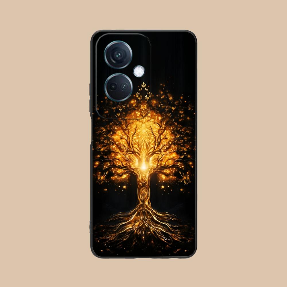 World Life Tree Mobile Phone Case for OPPO Reno 14 13 12 11 10 9 8 7 6 5 F T Pro 5G Colorful Printing Cover Pretty Luxury Cover