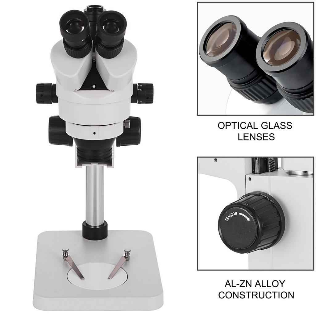 3,5X-90X Stereo mikroskop 360° otočný trinokulární stereo mikroskop s pilířovým stojanem