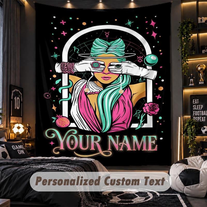 Personalisierte Wandtapisserie, Lady Gaga Individuell Bedruckter Name, Stoff-Wandkunst für Innenraum-Hintergrund