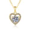 S925 Sterling Silver Necklace 1 Carat Love Heart Pendant Plated 18 Gold Silver Jewelry Moissanite Clavicle Chain 2026