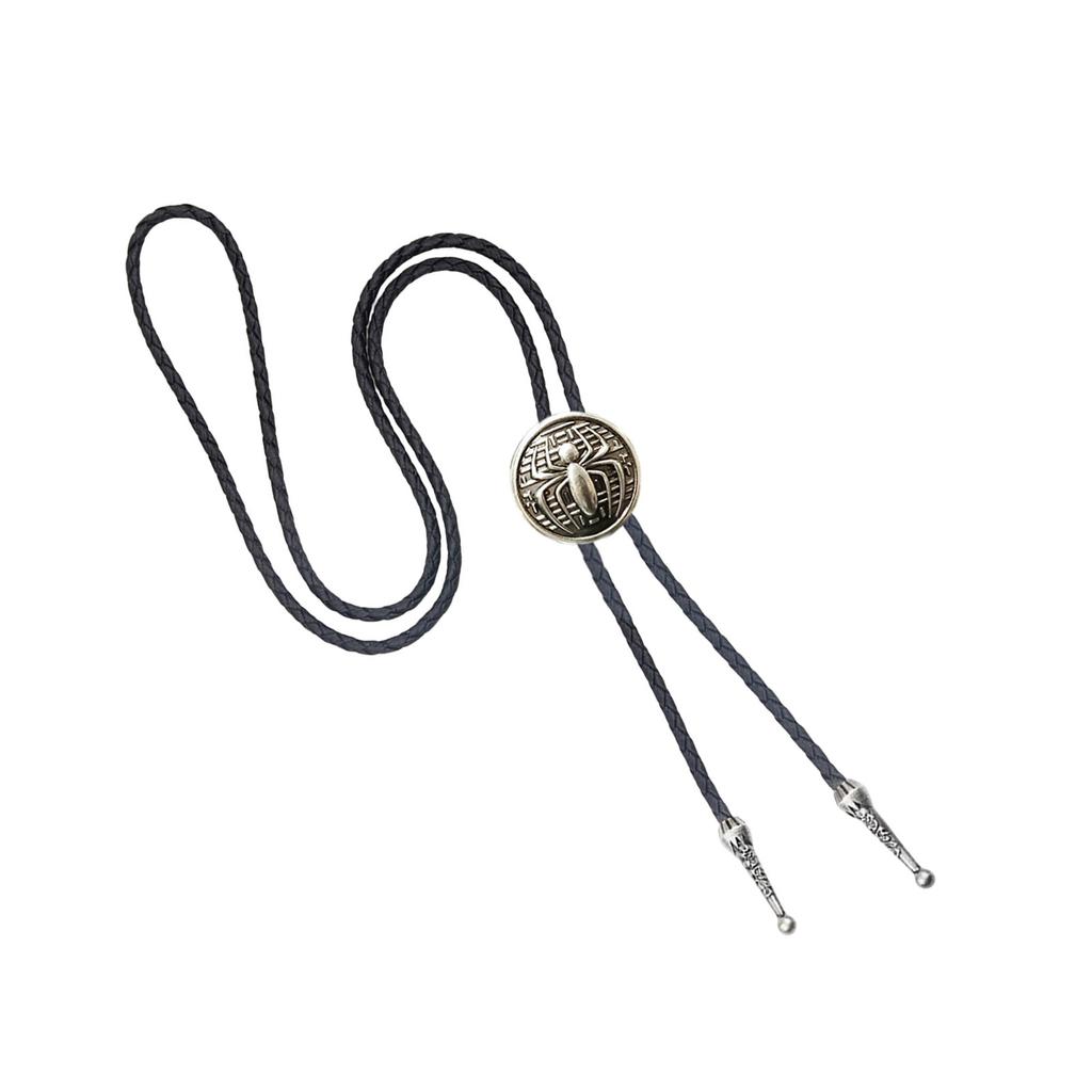 Metal Scorpion Animal Pendant Bolo Tie Western Cowboy Outfit Vintage Leather Cord Rodeos Necktie Necklace for Men Women