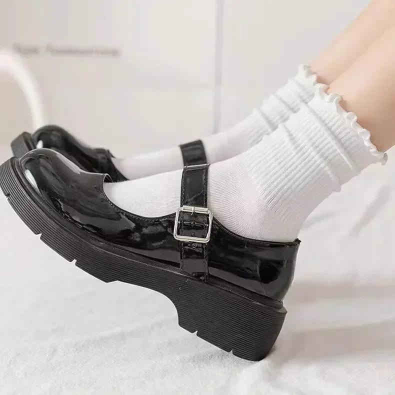 1/2/3pairs Cotton Ruffles Ankle Socks Women Lolita Cute Kawaii Korean Stocking Girl Spring Black White Middle Tube Japanese Sox