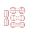4-Design Schlüsselanhänger Polymer Clay Ausstecher Set, Plastik Keksausstecher für DIY Schmuckherstellung Präzisionsform