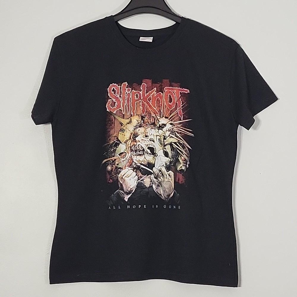 SLIPKNOT All Hope Is Gone XL GIRLY YOUTH T-Shirt Black Band Logo Unisex T-Shirt S