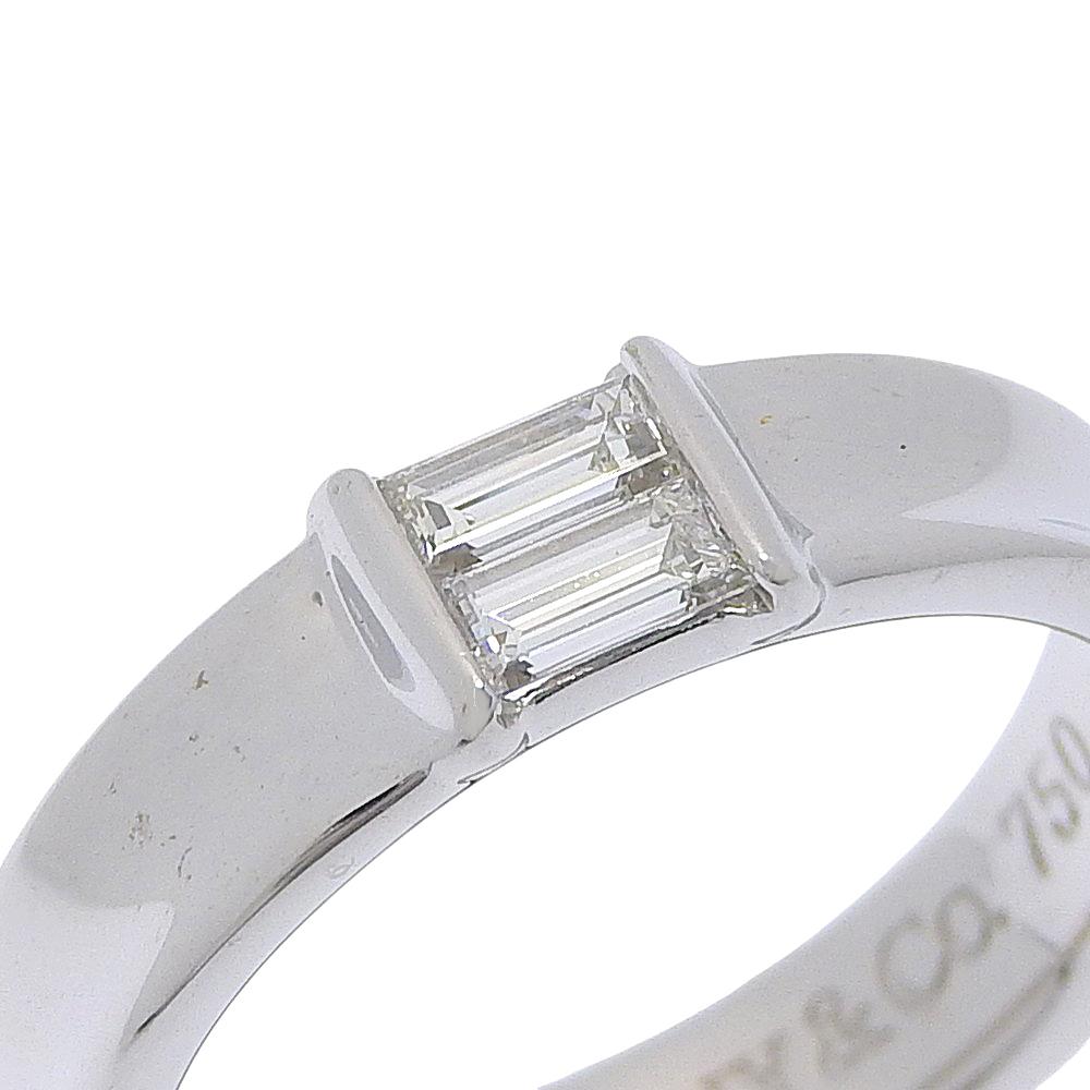 TIFFANY&Co. Stacking Ring 1997 K18 white gold/diamond #5.4(US Size) 5.0g Women Used
