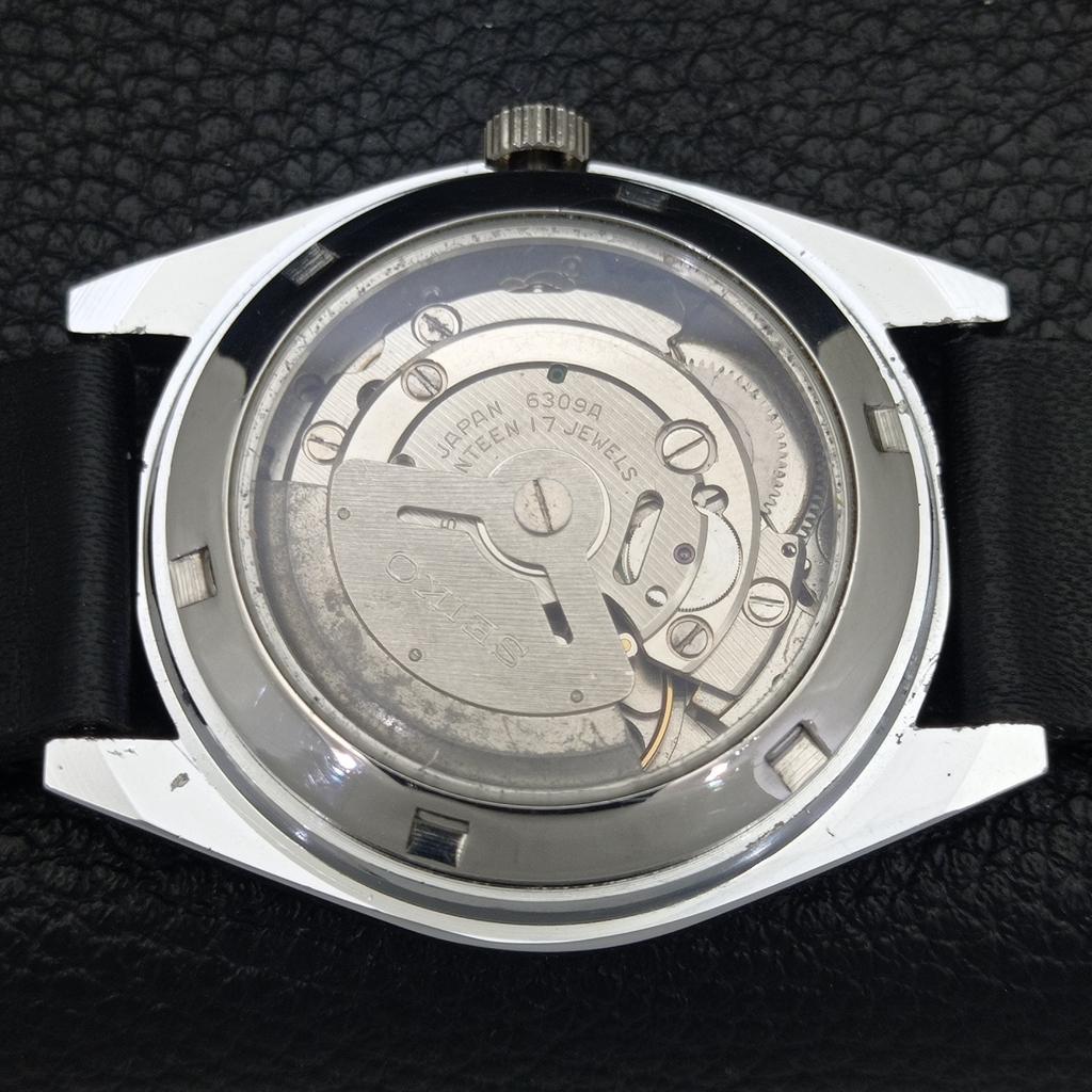 REFURBISHED VINTAGE SEIKO 5 AUTOMATIC 6309A JAPAN MENS BLACK WATCH a440850-4 Sk-a440850