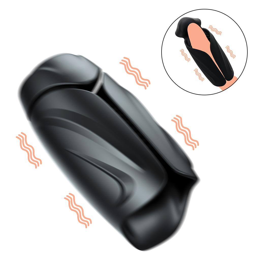 Mužská masturbace Cvičení penisu Masáž Stimulace penisu Sexuální hračky pro muže Vibrátor USB nabíjecí silikonový masturbátor Dospělý orgasmus