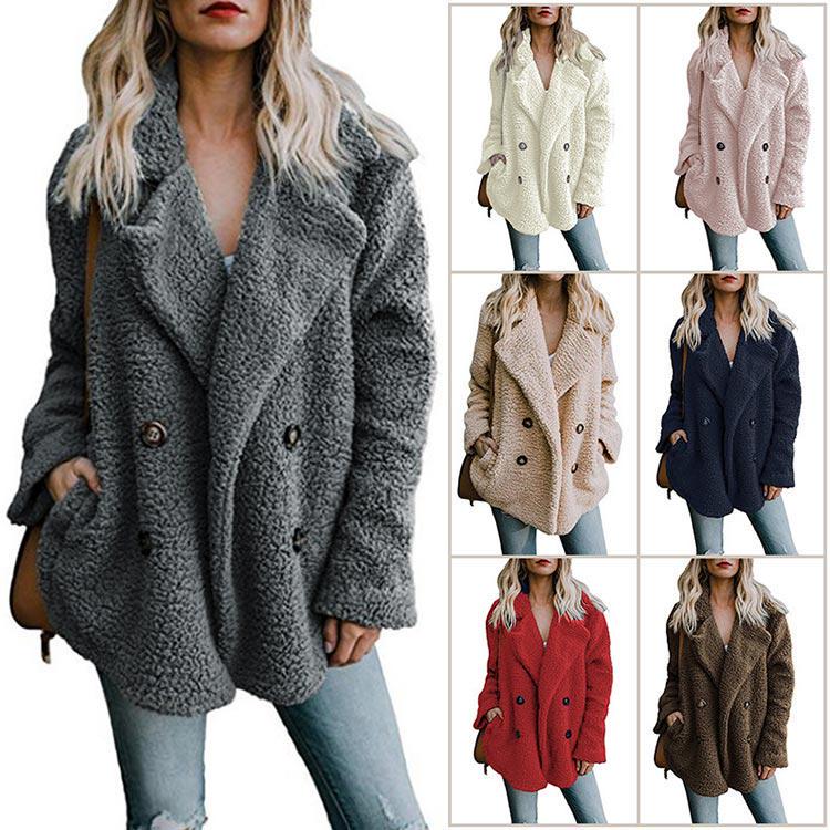 EnjoyTime Зимние женщины пушистый плюшевый faux мех Тедди Outwear Дамы Длинные плюшевые пальто – купить по низким ценам в интернет-магазине Joom