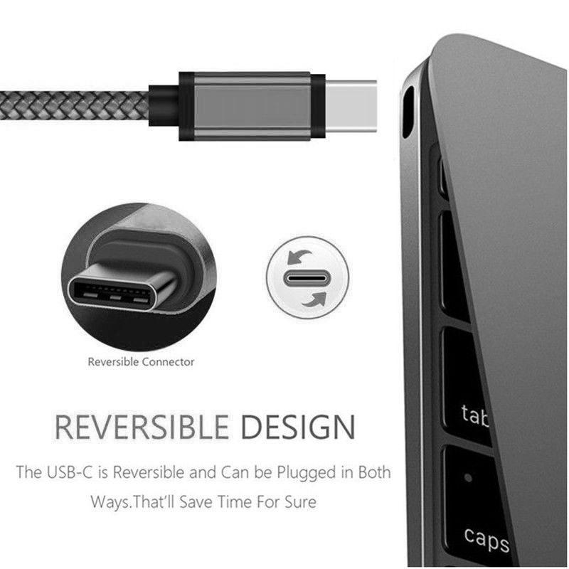 Nylon Data Cable Fast Charger USB A to Type C Charging Cable For Huawei Samsung Android phone TypeC Charging Device 1M 2M 3M