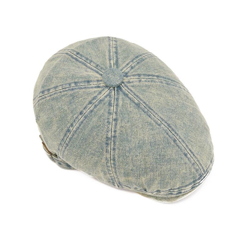 Vintage Denim Beret Autumn Newsboy Cap Men's British Forward Cap