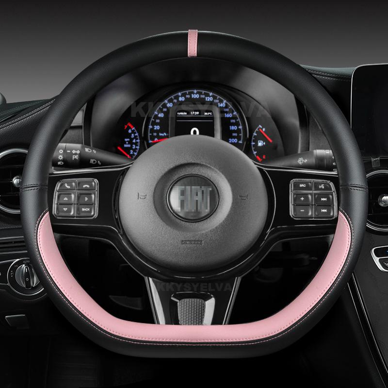 Microfiber Leather Car Steering Wheel Cover 38cm For Fiat Tipo Fullback Strada Toro Doblo Freemont Bravo Stilo Auto Accessories