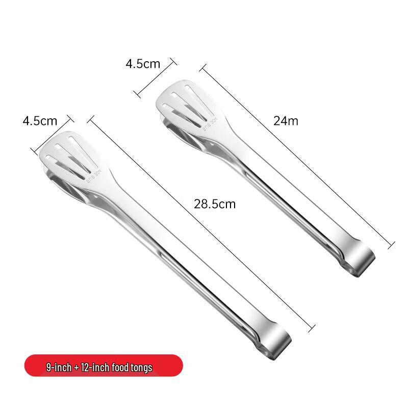 

304 Stainless Steel Anti-scald Food Tongs Set