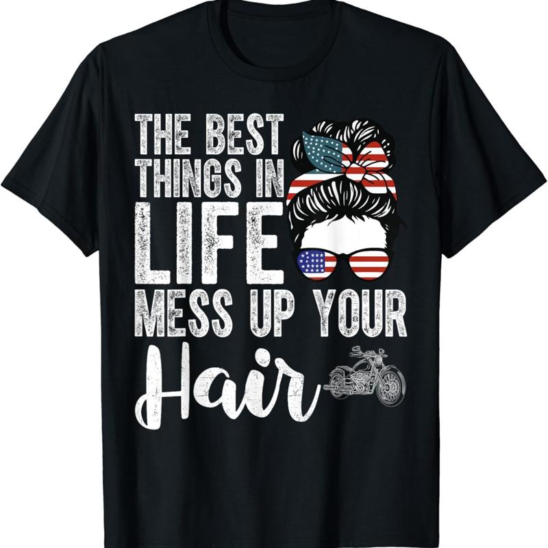 The Best Things In Life Mess Up Your Hair T Shirt - Men s Summer Cotton Graphic Tee S разноцветный