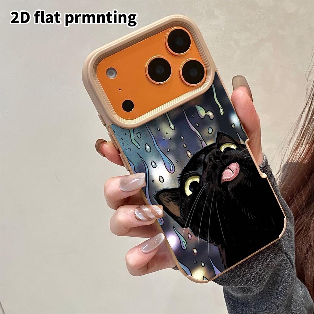 Phone Case: 2D flat lambskin suitable for iPhone 18, 17, 16, 15, 14, 13 Pro film protection case,rainy night city, Christmas and Halloween gifts