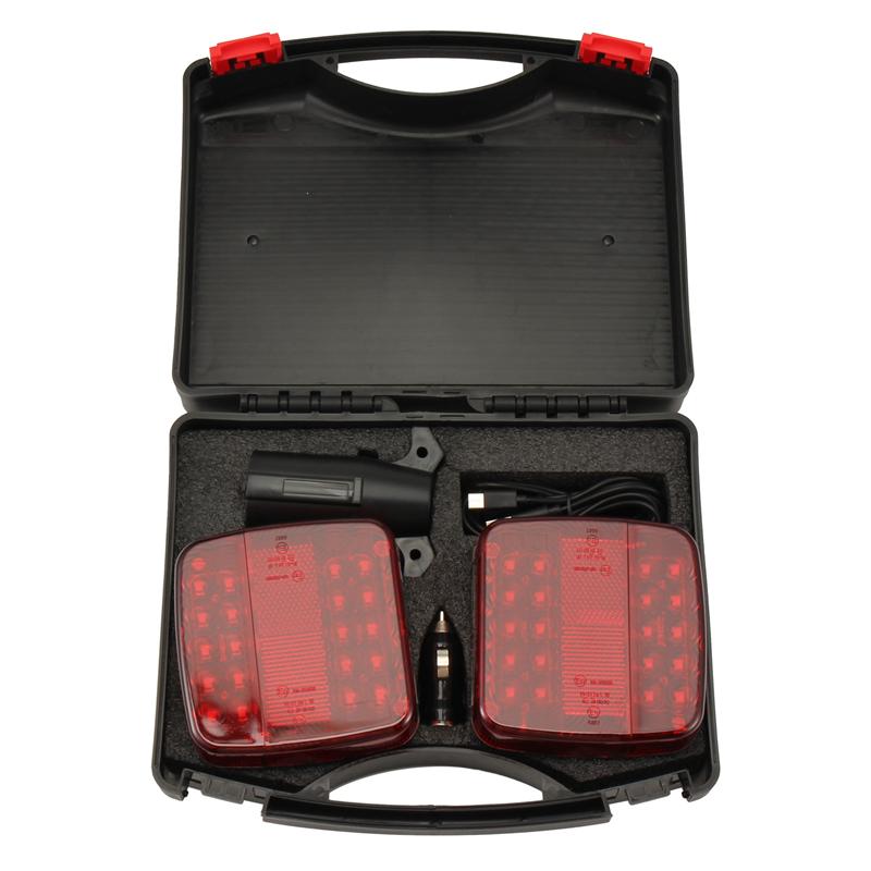 A16P-Wireless Signal Warning Brake LED Truck Tail Light(2Pcs), Trailer Rear Light, Magnetic Design- For Caravans, Campers, Lorry