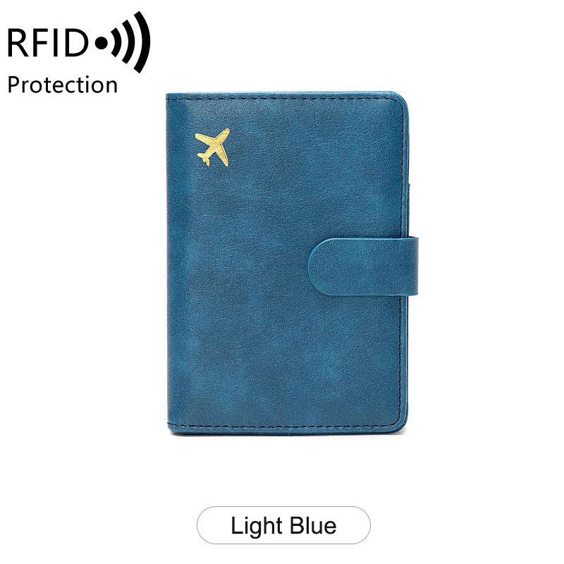 Travel Passport Wallet Women Man Card Holder RFID Blocking Credit Card ID Bag Plane Ticket Holder Multifunction Wallets