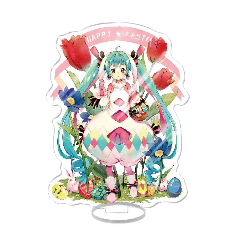 Anime Acrylic Stand Double Sided Artwork  Hatsune Miku Sakura Miku School Campus Figure Merchandise Otaku Collection