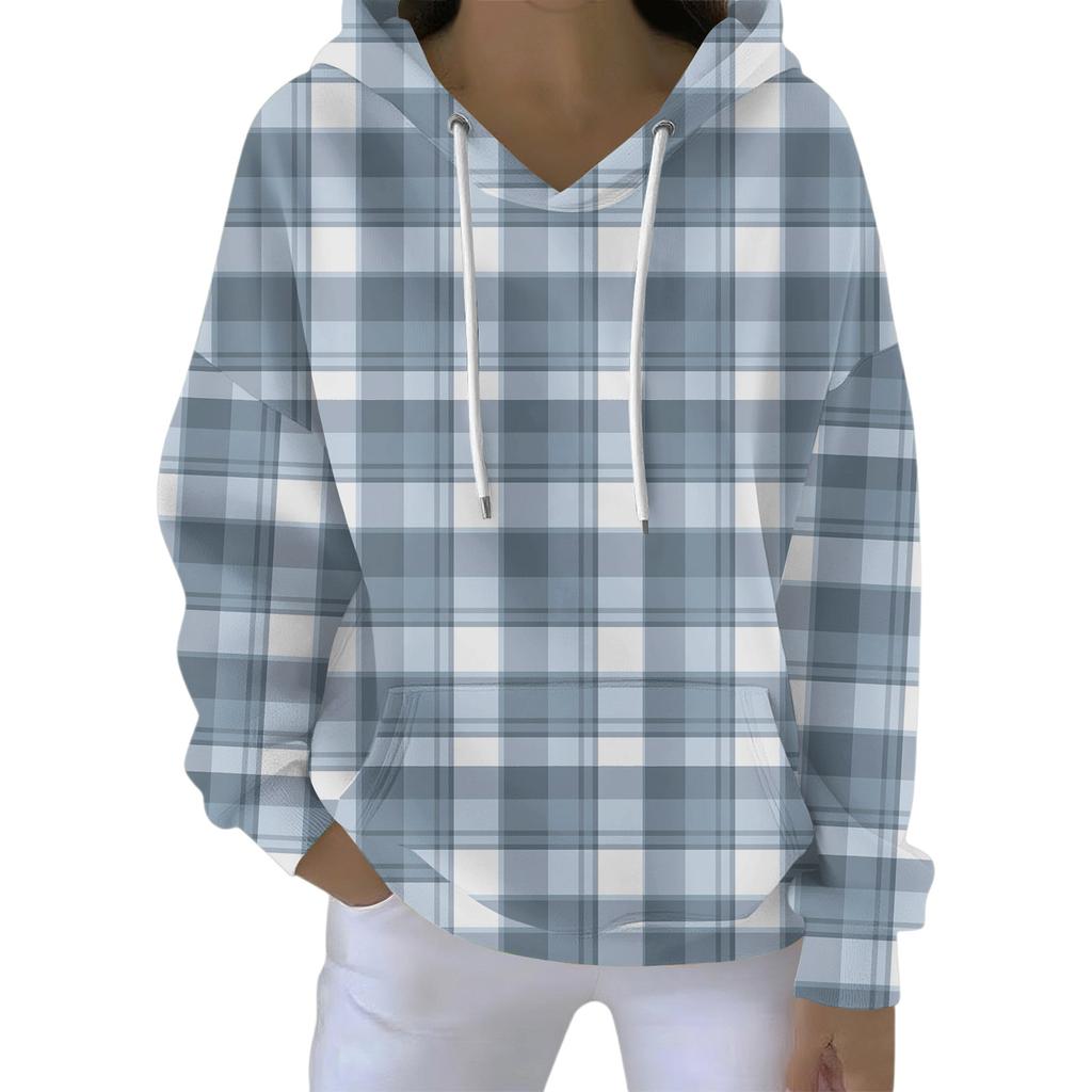 Women's Fashion Casual Hooded Loose Printed Long Sleeve Sweatshirt