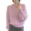 Lazy wind retro sweater women's early autumn new high-end design sense niche soft waxy twist knitted sweater