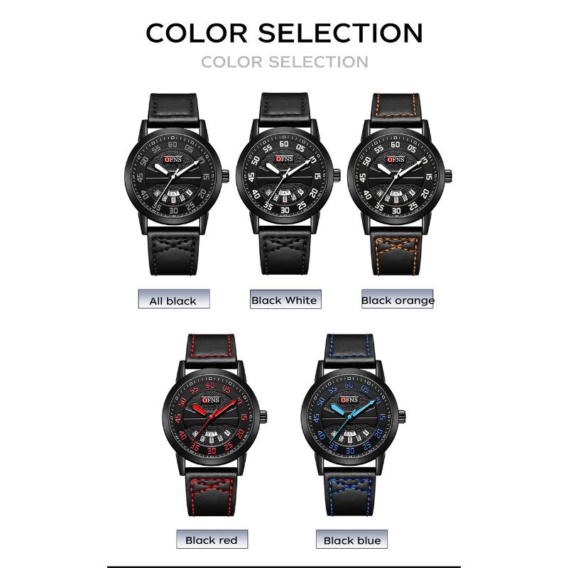 Original Fashion Watch For Man Leather Date Week Quartz Men Watch Waterproof Luminous Business Men's Watches