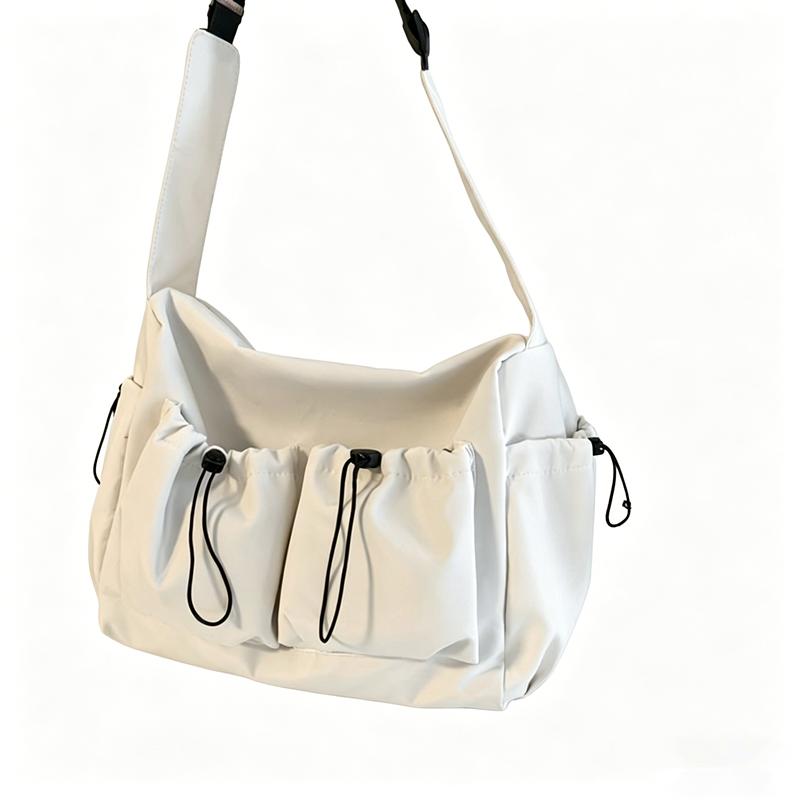 

New Durable Nyl Hobo Shoulder Bag, Adjustable Strap, Spacious Multi Pocket Crossbody Bags for Women Men Daily, Travel, Outings білий