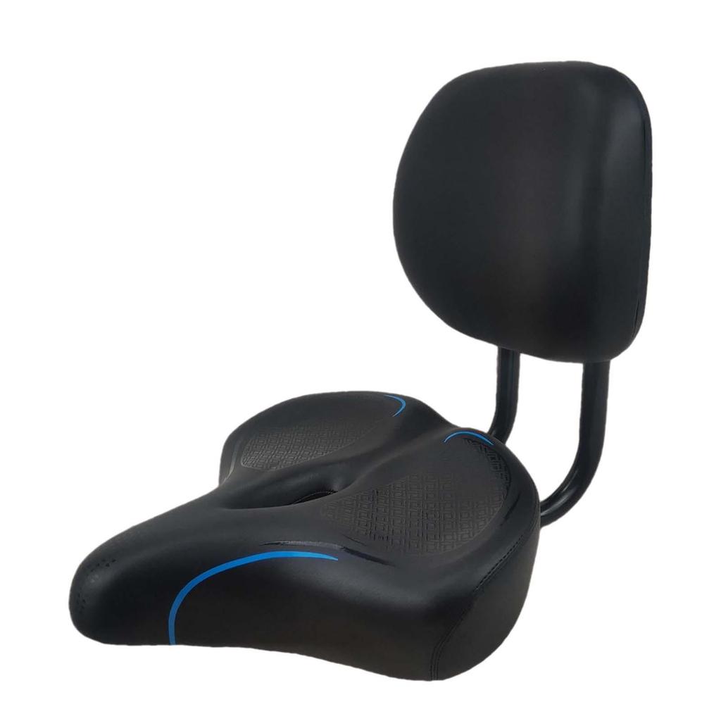 Saddle Bike Seat with Backrest Biking Height Adjustable Exercise Cushion Women Men