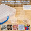 Bead Organizer Box Transparent Jewelry Beads Container Plastic Storage Containers with 60 Small Box for Button Rhinestone