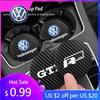 2026 Hot For Volkswagen VW Car Emblem Anti-Slip Pad Water Cup Mat Holder Drink Coaster For VW R Line GTI Polo Golf Passat CC Tig
