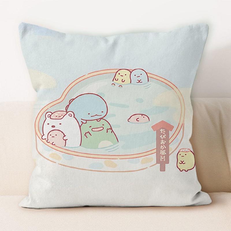 Kawaii Sumikko Gurashi Tea Time Throw Pillow Cover, Cute Cushion Case for Home Decor