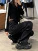 American Vintage Multi-pockets Streetwear Jeans Women Fashion High Waist Straight Loose Cargo Pants Female Y2k Korean Casual Wide Leg Trousers