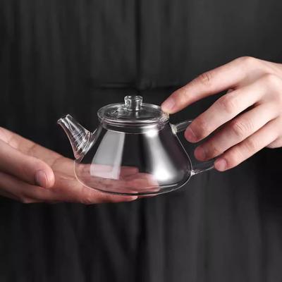 Hitzebeständige Mini-Glas-Teekanne mit Filter Brüh-Blumentee-Kessel Haushalt Kung Fu Teekanne Teegeschirr