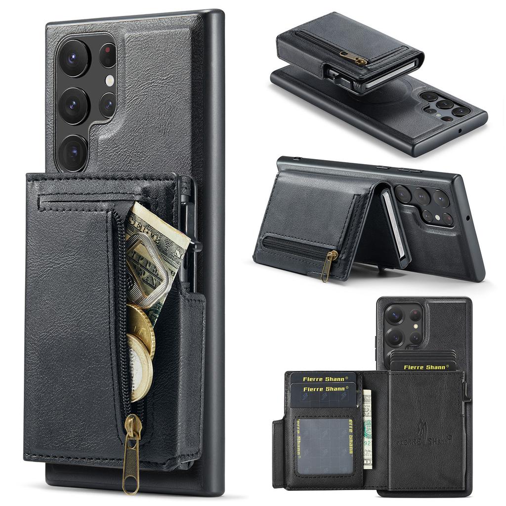 Magnetic Case for Samsung Galaxy S26 Ultra S25 Edge S24 Plus S23 S22 2 in1 Automatically Pop Up Credit Card Wallet Leather Cover