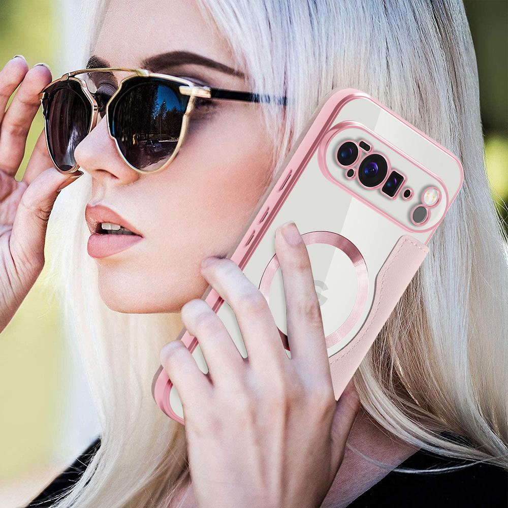 For Google Pixel 10 Pro XL Magnetic Case Rhombus PU Leather Phone Cover